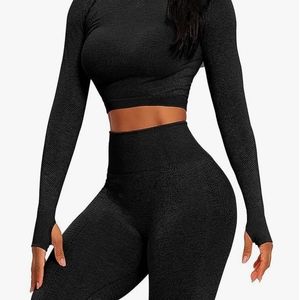 Workout Sets for Women High Waist Seamless Cute Yoga Leggings Workout Sets